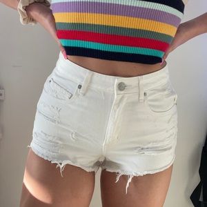 White Jean shorts